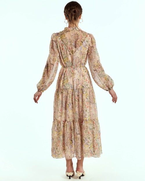 SIXDO Voile Flared Dress for Women